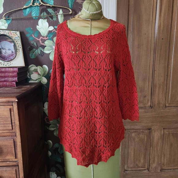 JEANNE PIERRE 100% Cotton Knit Pullover Sweater Size Medium - Picture 1 of 10